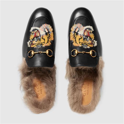 gucci tiger princetown|Gucci Princetown Slipper Tiger Supreme Leather .